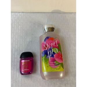 Bath & body Sweet pea lot 10oz bubble bath &Anti-bacterial  1 fl oz